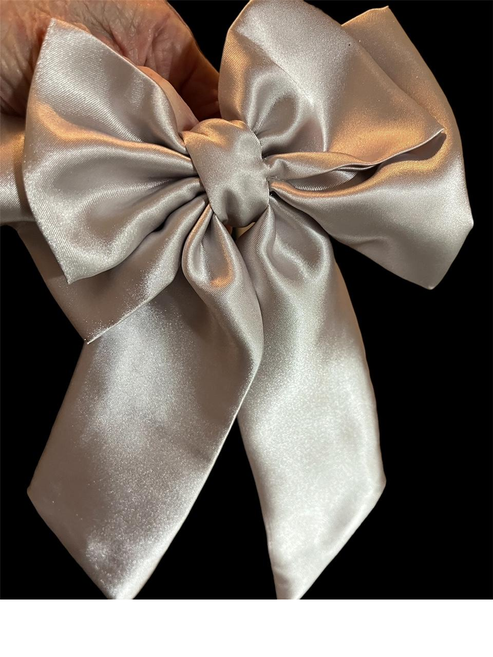 Satin Bow Barrette with Long Tail