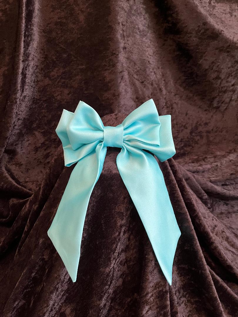 Satin Bow Barrette with Tail