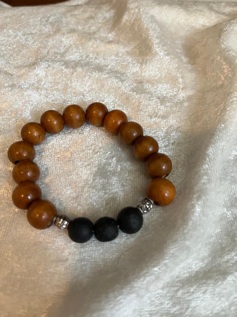 Beaded Wood Bracelet