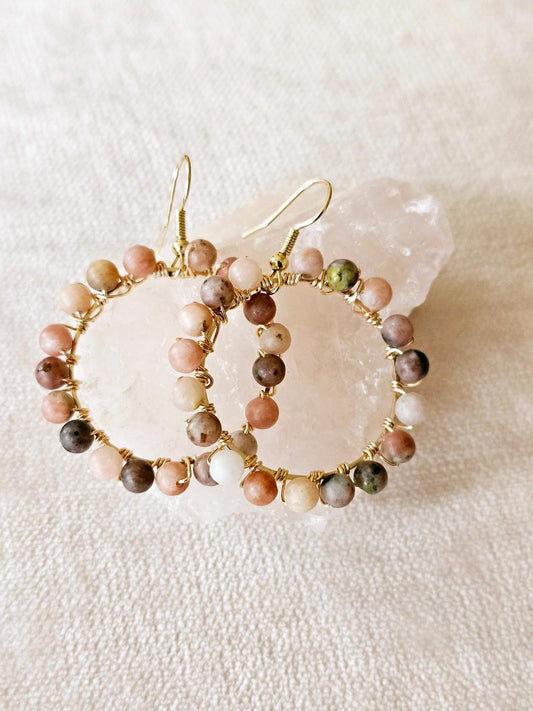 Hoop Stone Earrings