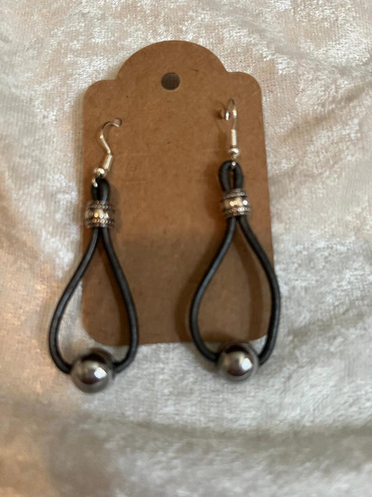 Black Leather Earrings