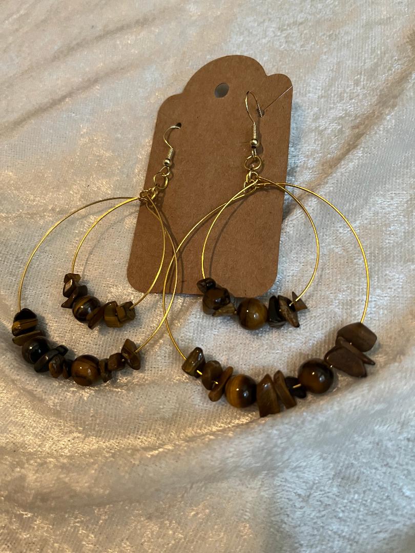 Chip Beaded Hoop Earrings