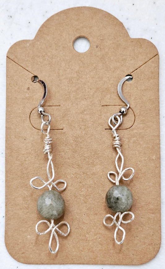 Earrings Celtic styling with stones