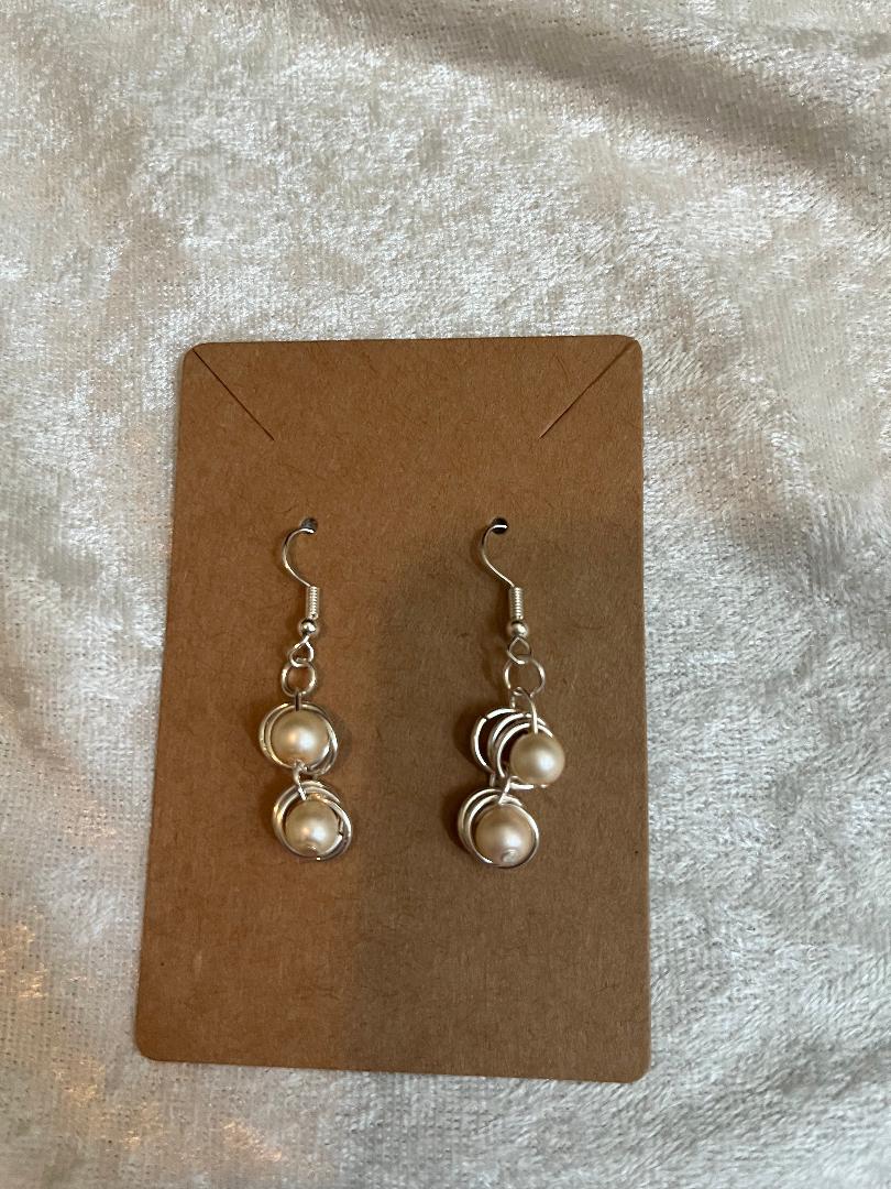 Silver Pearl Earrings